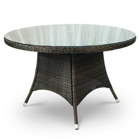 Arlo Outdoor Rattan Dining Table Round With Glass Top_1