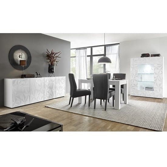 Arlon Modern Large Sideboard In White High Gloss With 4 Doors_4