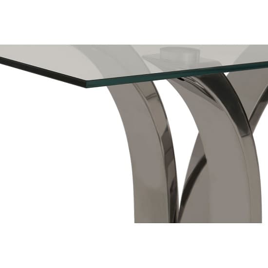 Armanda Glass Console Table With Curved Stainless Steel Base   _4
