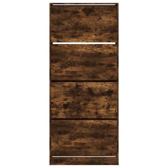 Arosa Wooden Shoe Storage Cabinet 4 Flip-Drawers In Smoked Oak_4