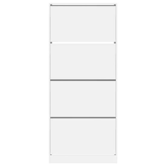 Arosa Wooden Shoe Storage Cabinet 4 Flip-Drawers In White_4