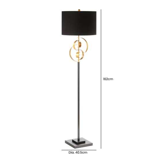 Arras Black Linen Shade Floor Lamp With Gold Leaf Metal Base_2