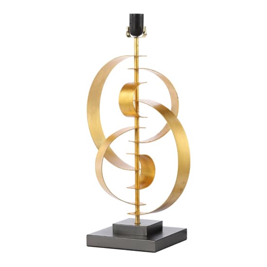 Arras Black Linen Shade Table Lamp With Gold Leaf Metal Base