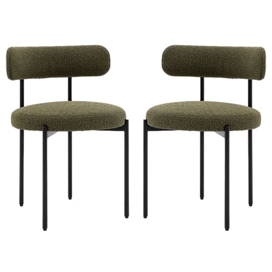 Arras Green Polyester Fabric Dining Chairs In Pair_1