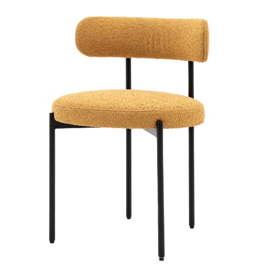 Arras Ochre Polyester Fabric Dining Chairs In Pair_3