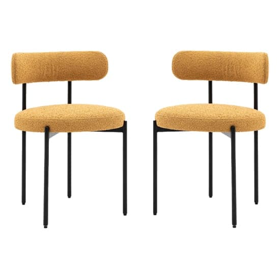 Arras Ochre Polyester Fabric Dining Chairs In Pair_1