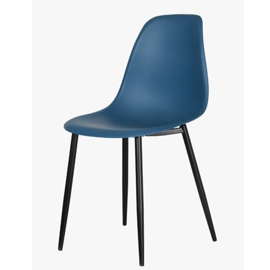 Arta Curve Blue Plastic Seat Dining Chairs In Pair_2