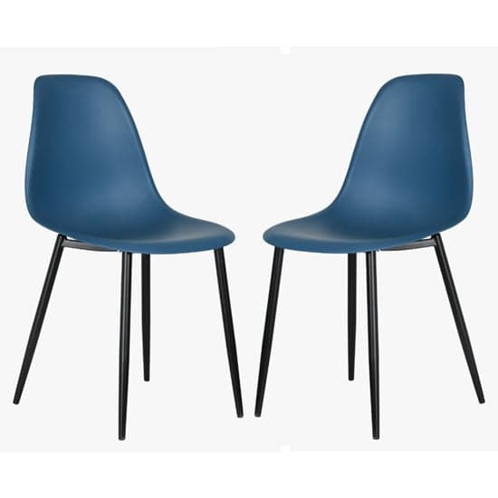 Arta Curve Blue Plastic Seat Dining Chairs In Pair_1