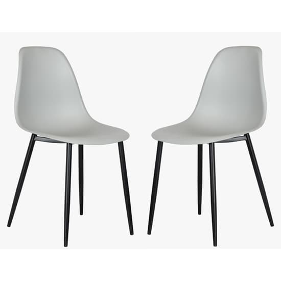 Arta Curve Light Grey Plastic Seat Dining Chairs In Pair_1