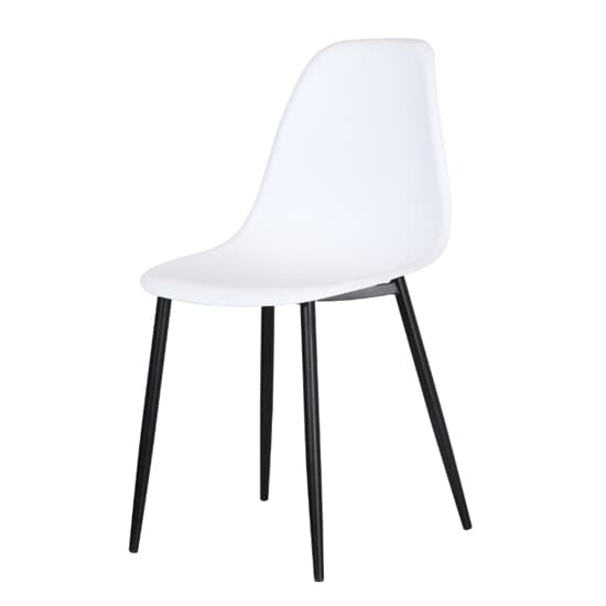 Arta Curve White Plastic Seat Dining Chairs In Pair_2