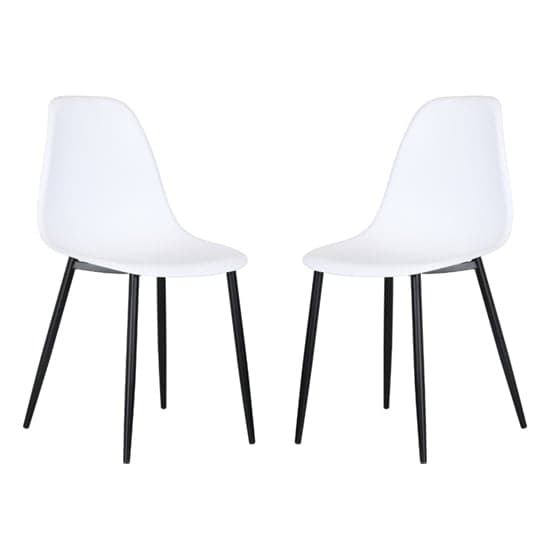 Arta Curve White Plastic Seat Dining Chairs In Pair_1