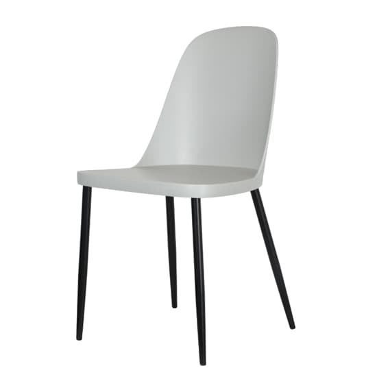 Arta Duo Light Grey Plastic Seat Dining Chairs In Pair_2