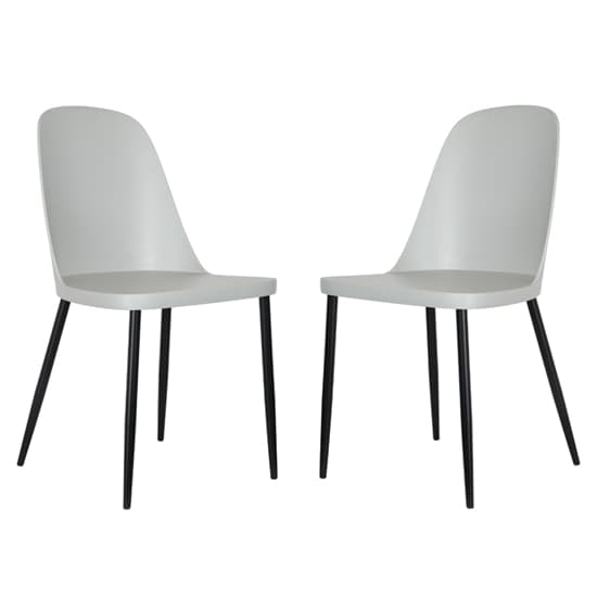 Arta Duo Light Grey Plastic Seat Dining Chairs In Pair_1