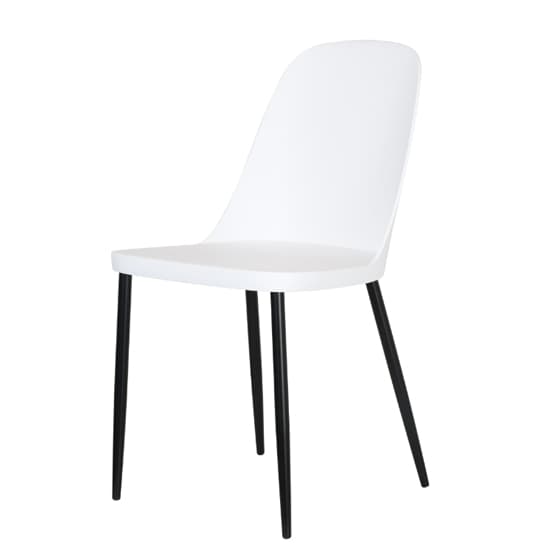 Arta Duo White Plastic Seat Dining Chairs In Pair_2