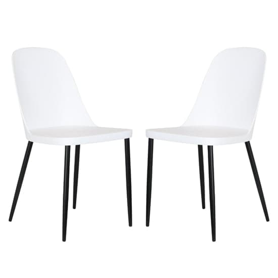 Arta Duo White Plastic Seat Dining Chairs In Pair_1
