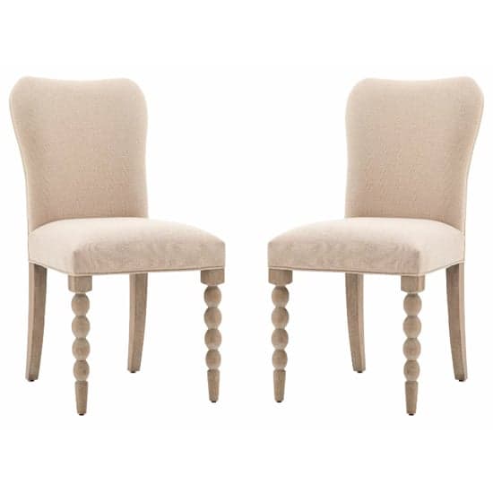Arta Natural Fabric Dining Chairs In Pair_1