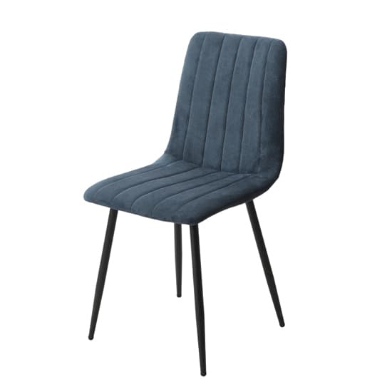 Arta Straight Stitch Blue Fabric Dining Chairs In Pair_2