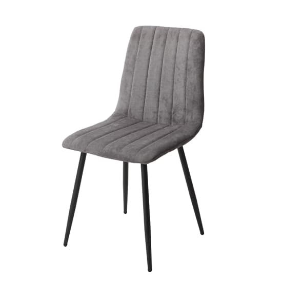 Arta Straight Stitch Dark Grey Fabric Dining Chairs In Pair_2