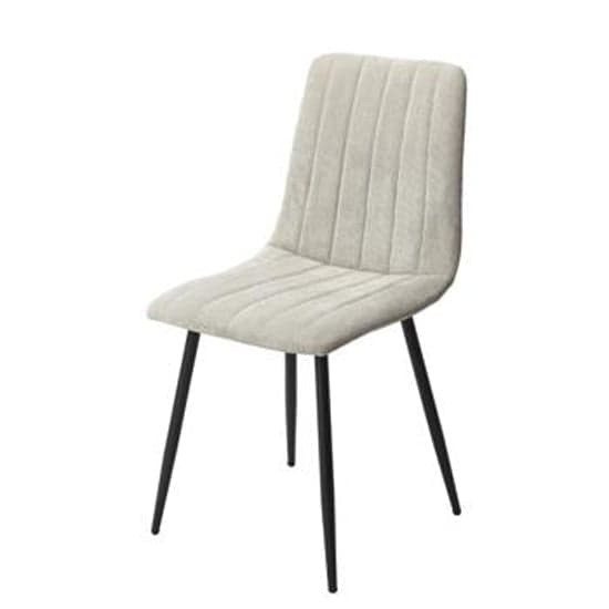 Arta Straight Stitch Light Grey Fabric Dining Chairs In Pair_2