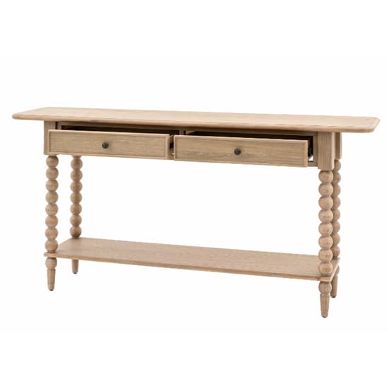 Arta Wooden Console Table With 2 Drawers In Natural_7