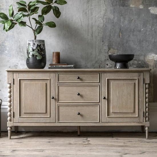Arta Wooden Sideboard With 2 Doors 3 Drawers In Natural_2