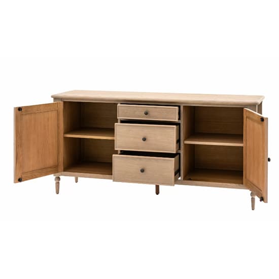 Arta Wooden Sideboard With 2 Doors 3 Drawers In Natural_7