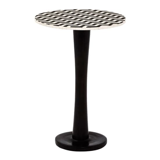Artok Round Wooden Side Table In White And Black_1