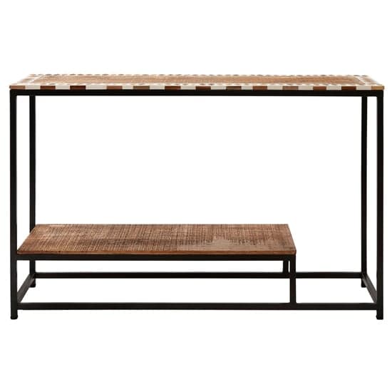 Artok Wooden Console Table With Black Metal Legs In Natural_2