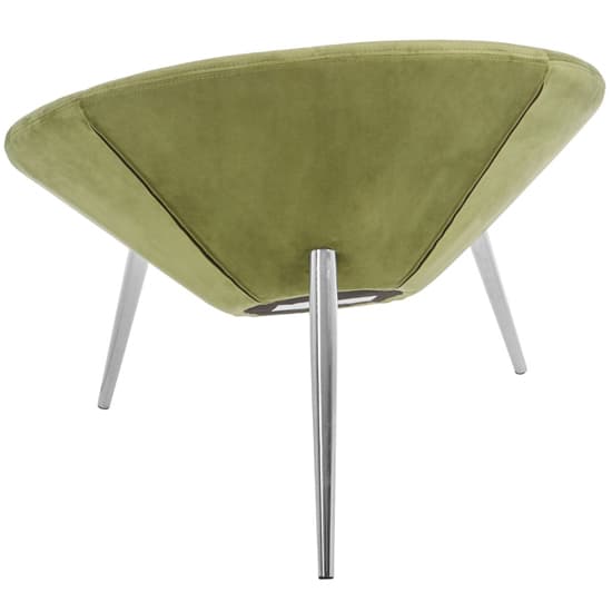 Artos Velvet Lounge Chair With Chrome Metal Legs In Green_4
