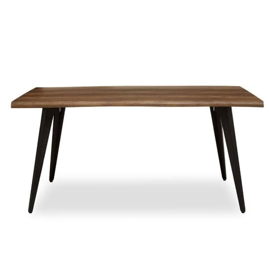 Asana Rectangular Wooden Dining Table With Metal Legs In Brown_2