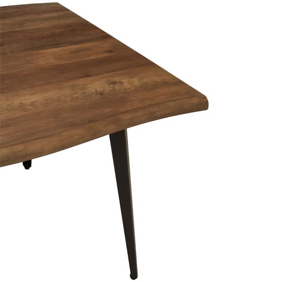 Asana Rectangular Wooden Dining Table With Metal Legs In Brown_6