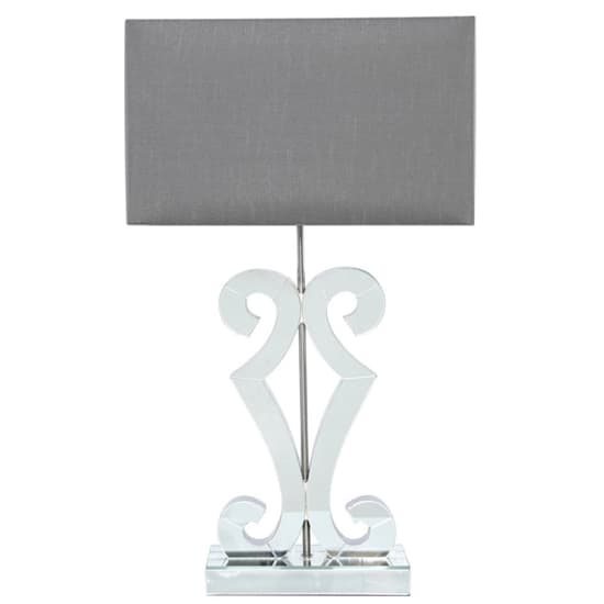 Asbury Grey Velvet Shade Table Lamp With Clear Glass Base Furniture