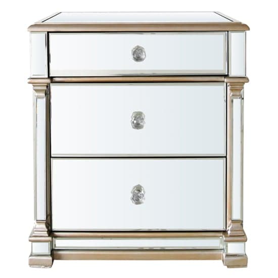 Asbury Mirrored Bedside Cabinet With 3 Drawers In Champagne_2