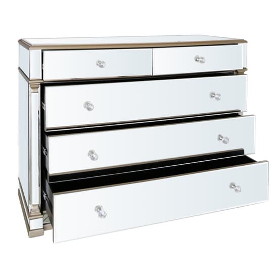 Asbury Mirrored Chest Of 5 Drawers Wide In Champagne_3