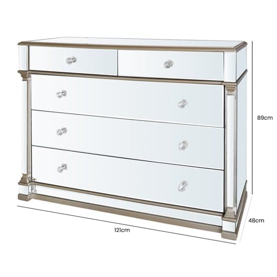 Asbury Mirrored Chest Of 5 Drawers Wide In Champagne_4
