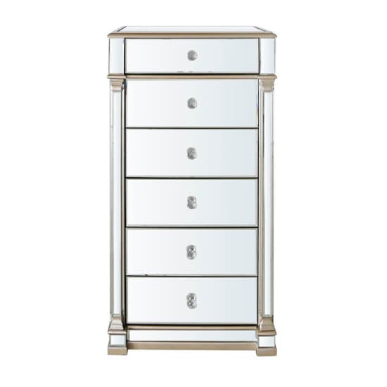 Asbury Mirrored Chest Of 6 Drawers Tall In Champagne_2
