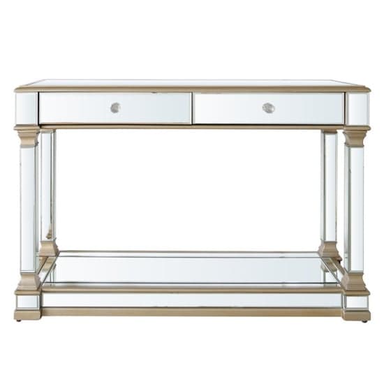 Asbury Mirrored Console Table With 2 Drawers In Champagne_2