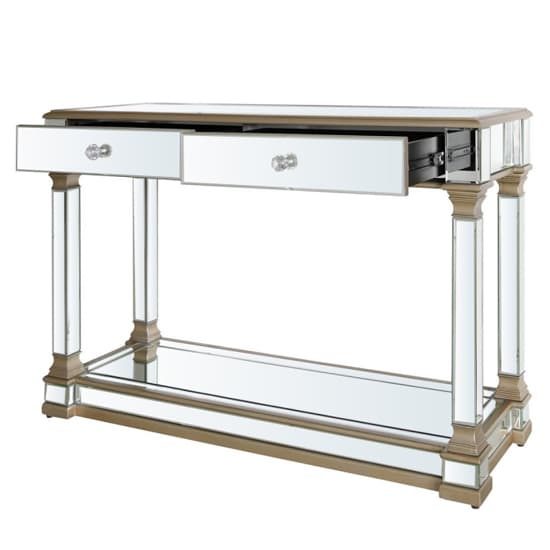 Asbury Mirrored Console Table With 2 Drawers In Champagne_3