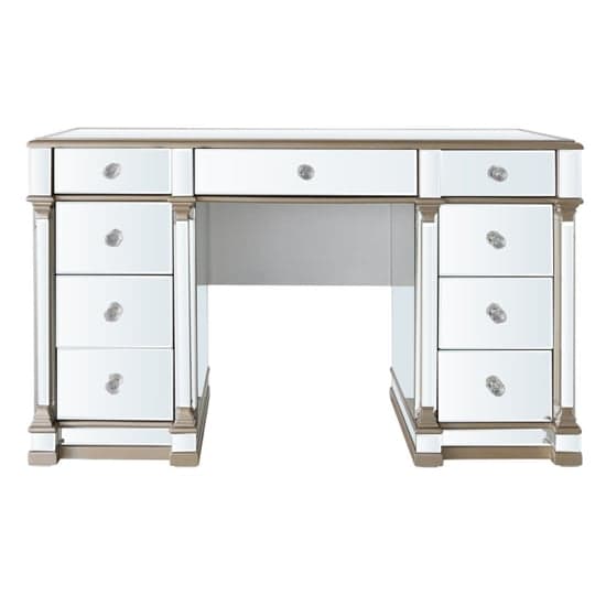 Asbury Mirrored Dressing Table With 9 Drawers In Champagne_2