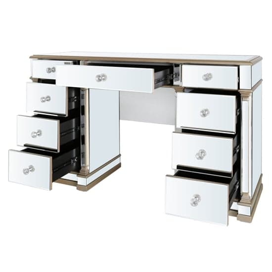 Asbury Mirrored Dressing Table With 9 Drawers In Champagne_4