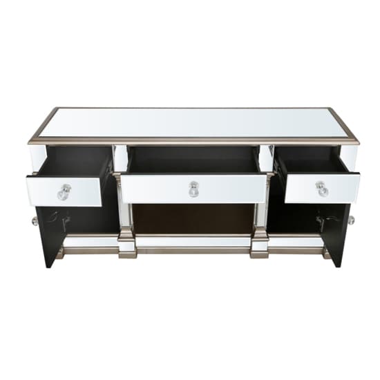 Asbury Mirrored TV Stand With 2 Doors 3 Drawers In Champagne_4