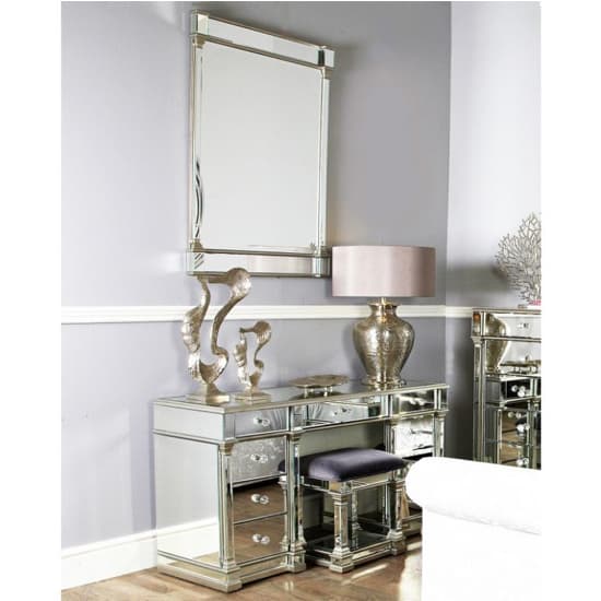 Asbury Wall Mirror Rectangular With Antique Silver Wooden Frame_4