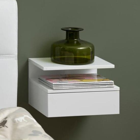 Ashanti Wall Hung Wooden Bedside Cabinet In White_1