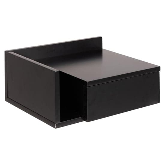 Ashanti Wall Hung Wooden Bedside Cabinet Wide In Black_2