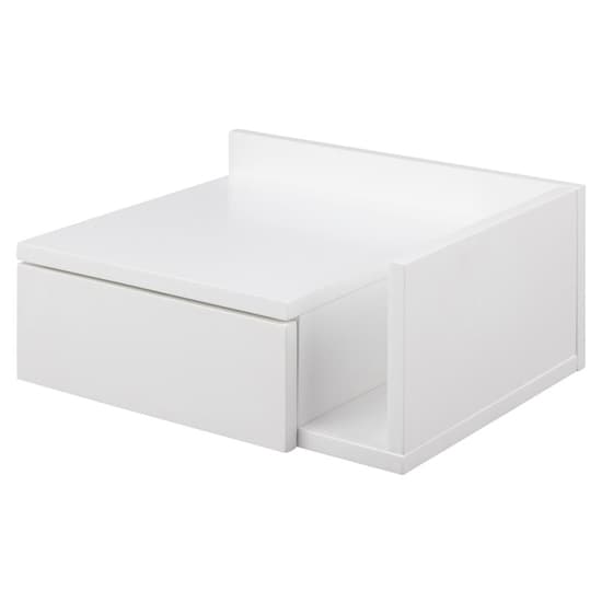 Ashanti Wall Hung Wooden Bedside Cabinet Wide In White_5
