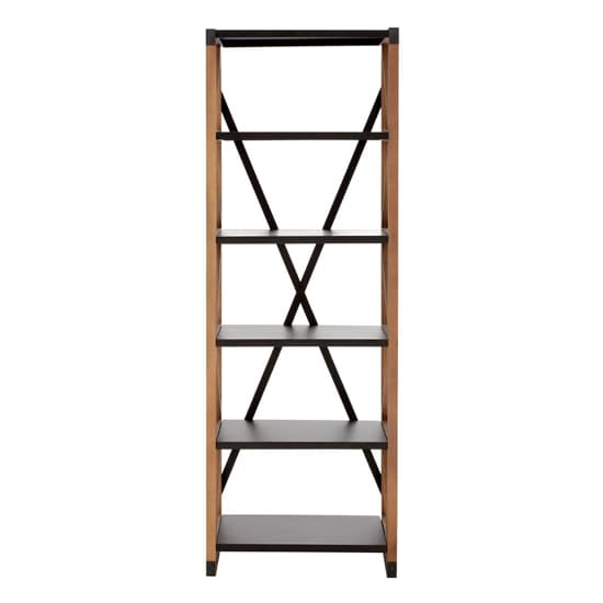 Ashbling 5 Tiers Wooden Bookcase In Natural And Black_2