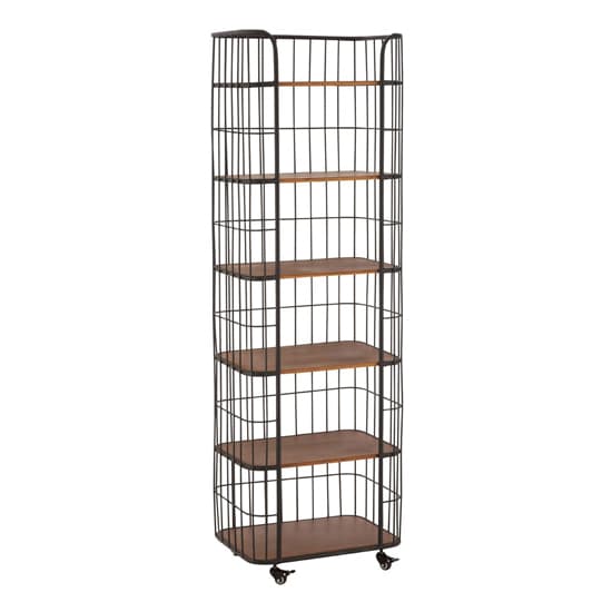 Ashbling 6 Tiers Wooden Shelving Unit In Natural And Black_1