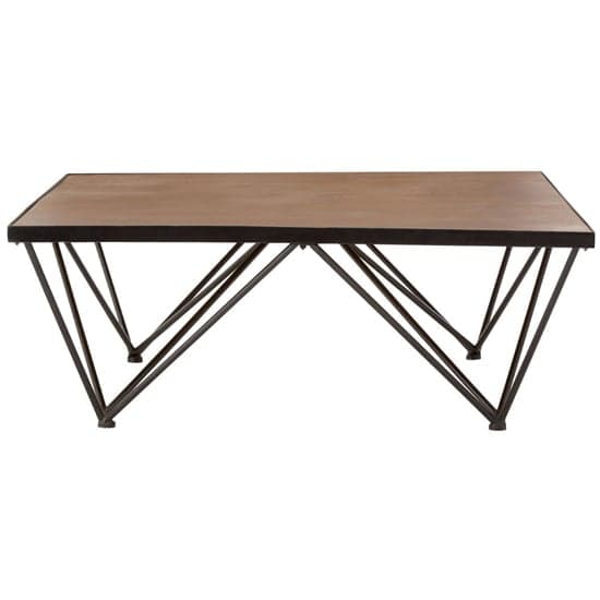 Ashbling Wooden Coffee Table With Black Metal Frame In Natural_2