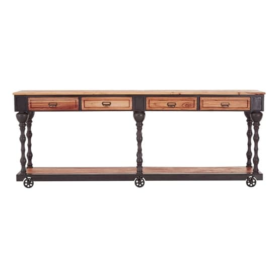 Ashbling Wooden Console Table With 4 Drawers In Natural_2