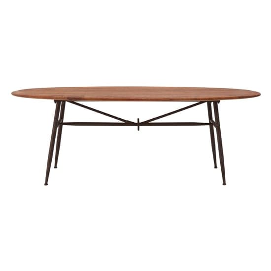 Ashbling Wooden Dining Table With Black Metal Frame In Natural_2